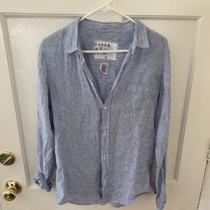 NWOT frank and Eileen linen blouse XL